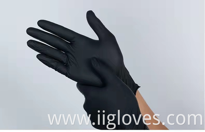 Black High Elastic Powder-free Safety Gloves Household Protection 100 pcs/box Nitrile Synthetic Gloves